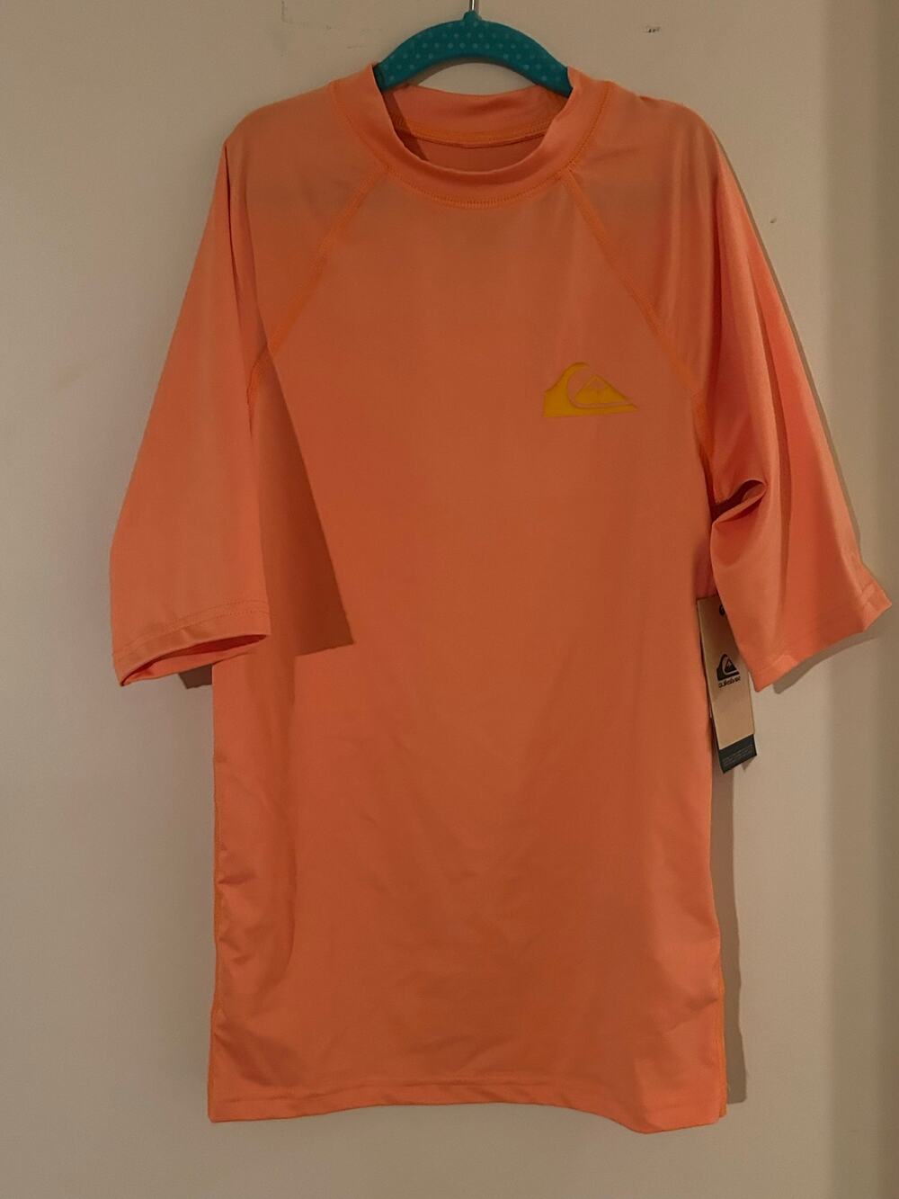 NWT Quiksilver Boys Everyday UPF 50 Surf T-Shirt Rash Guard Orange XL